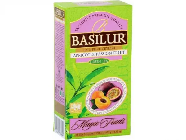 Grüner Tee BASILUR Magic Green Apricot & Passion Fruit Teebeutel 25x1,5g