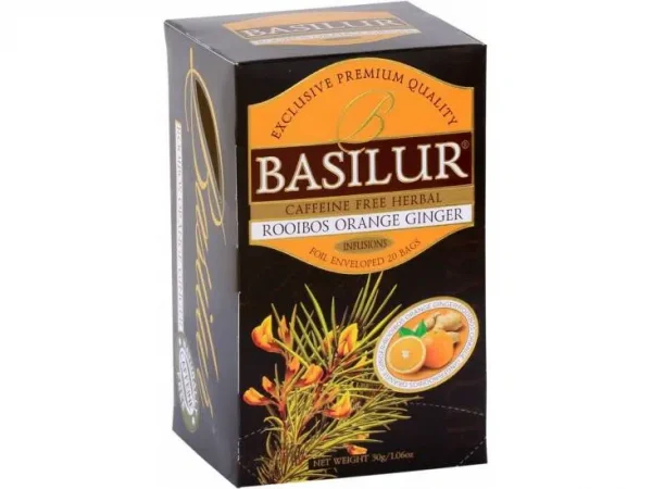 Kräutertee BASILUR Rooibos Orange Ginger Gastro-Teebeutel 25x1,5g