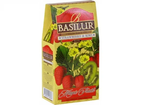 Schwarzer Tee BASILUR Magic Strawberry & Kiwi Papierverpackung 100g