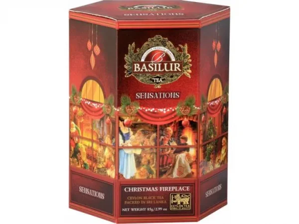 Schwarzer Tee BASILUR Sensations Christmas Fireplace Papierverpackung 85g